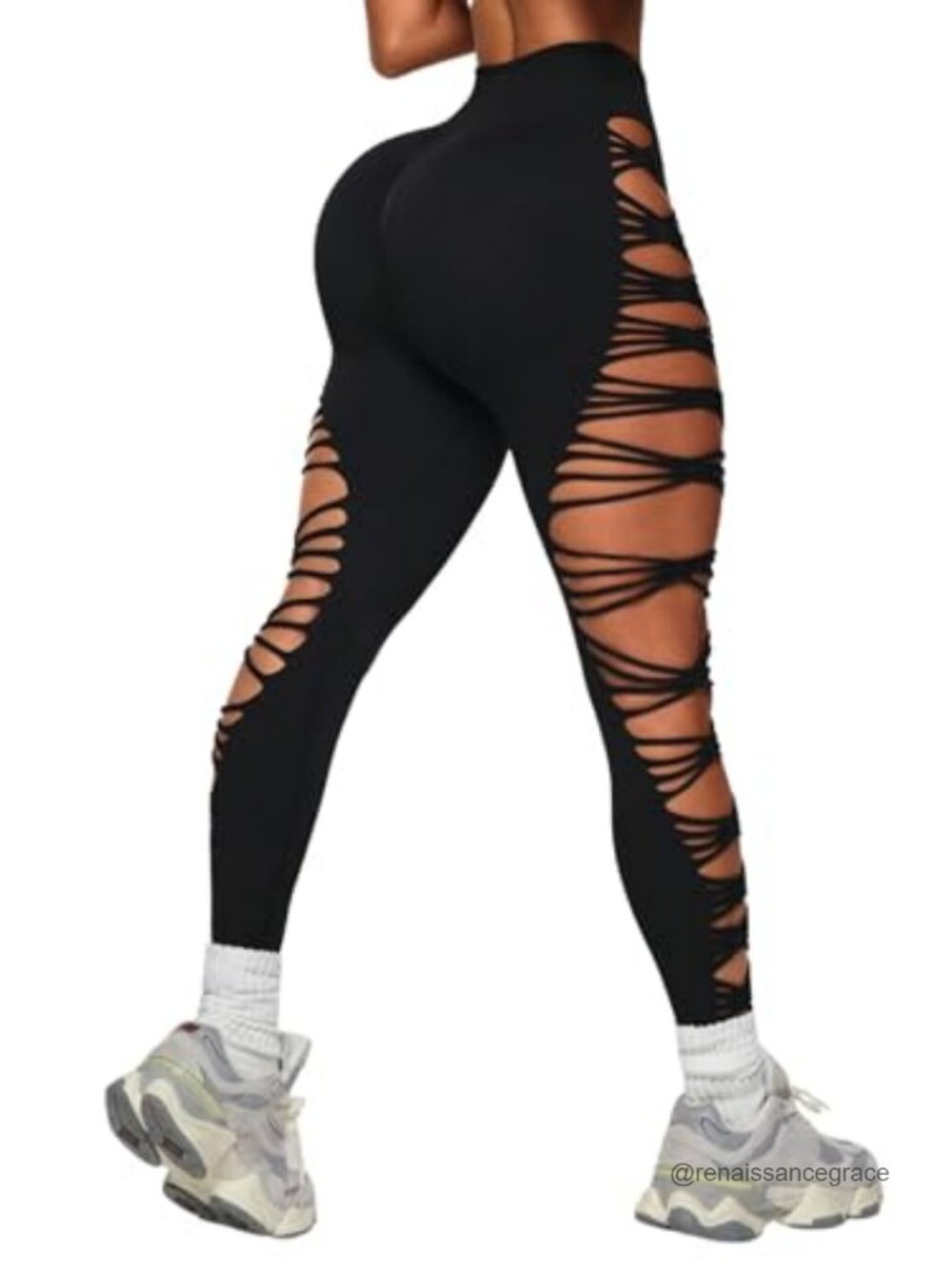 Y2K High Waist Seamless Leggings with Mesh Cutouts | 4-Way Stretch